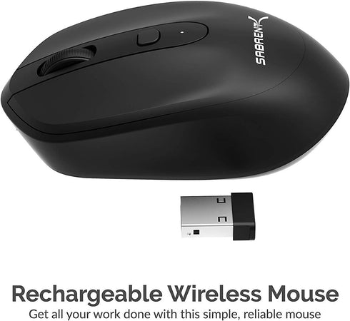 SABRENT 2.4GHz Rechargeable Wireless Mouse with Adjustable Resolution (MS-RCWM) by SABRENT