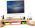 Triangle Monitor Stand Riser, Cut Triangle Desktop Corner Shelf with Drawers, Wooden Computer Stand with Storage for