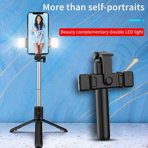 Tianle Selfie Stick Tripod with Fill Light, Extendable Selfie Stick Tripod with Wireless Remote and Tripod Stand Group