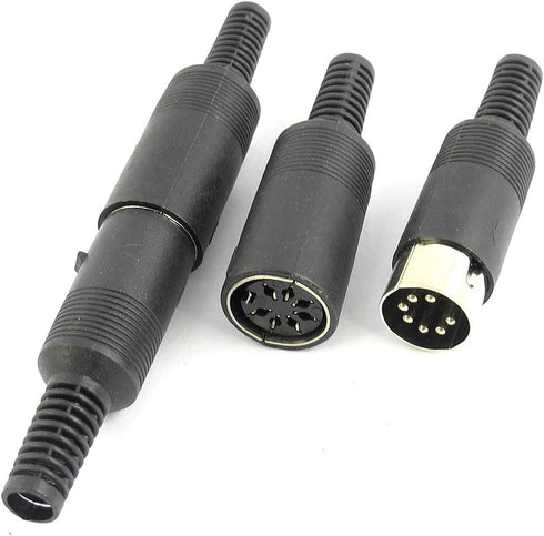 uxcell 2 Set Plastic Housing - 7Pin Female + Male DIN Connector Adapter