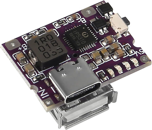 6PCS Type-C USB 5V 3.1A Boost Converter Step-Up Power Module IP5310 with Switch LED Indicator for Mobile Power Bank