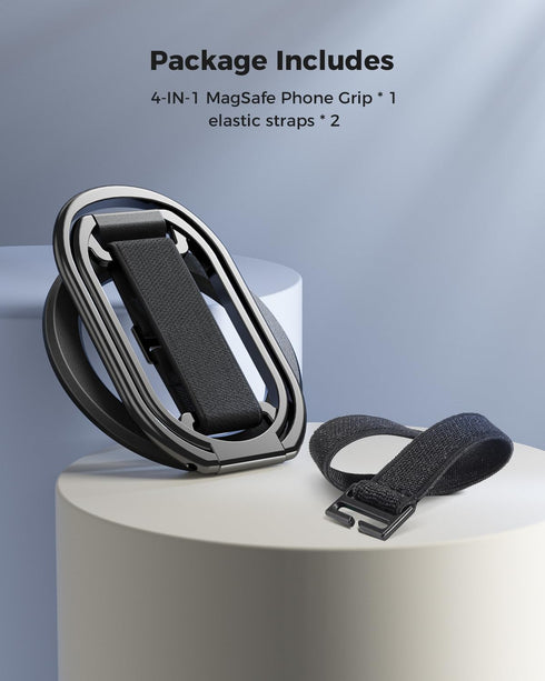 SUPERONE 4-in-1 16/15/14/13/12 for MagSafe Phone Grip for MagSafe Kickstand Compatible with Mag Safe Finger Loop, Phone
