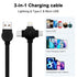 3.3ft Retractable Multi Charger Cable 2-Pack, 3-in-1 Fast Charging Cord for iPhone, iPad, Samsung, PS, Tablets & More