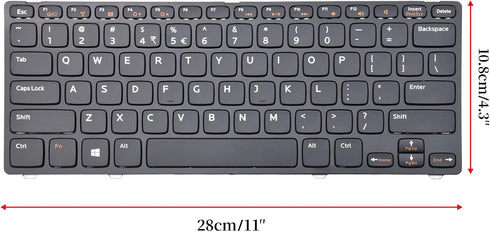 Keyboard Compatible with Dell Inspiron 13Z-5323, 14Z-5423, 14Z-4523, 14Z-3528, Vostro 3360 Series, Black US Layout