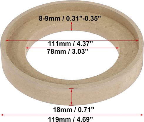 X AUTOHAUX 2Pcs Car Speaker Spacer Ring - Mounting Spacer Recess Bezel Plate for 4 Inch Speakers