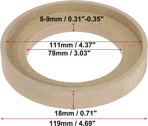 X AUTOHAUX 2Pcs Car Speaker Spacer Ring - Mounting Spacer Recess Bezel Plate for 4 Inch Speakers