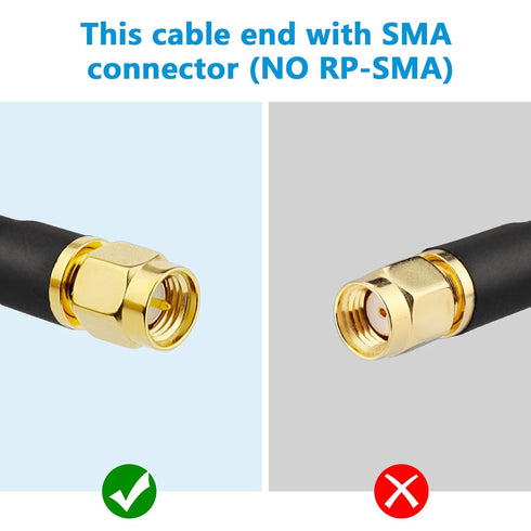 SMA Male to SMA Male Coaxial Cable, 50 ohm KMR240 Ultra Low Loss Antenna Extension Cable