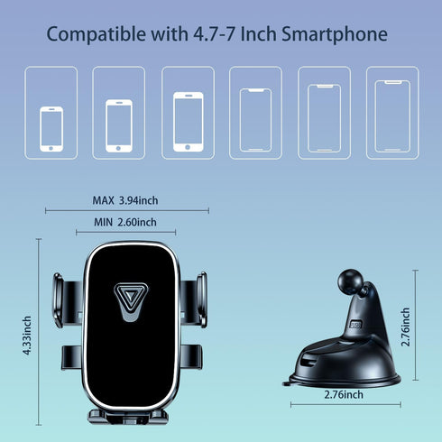 Boat Phone Holder with Waterproof Suction Cup, Heavy Duty Dashboard Mount for iPhone and Android Smartphones