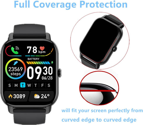 Compatible for Nerunsa P66D Smart Watch Screen Protector (6 Pack), Flexible Full Coverage Clear TPU Film for Poounur