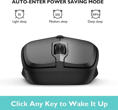 Ergonomic Bluetooth Mouse and Mouse Pad for Laptop, Silent with 3-Levels DPI, USB Nano Receiver for Android PC Notebook