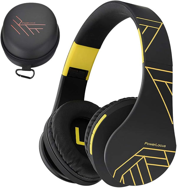 PowerLocus Bluetooth Over-Ear Headphones, Wireless and Wired Headsets with Built-in Mic, Foldable, Micro SD/TF, FM for