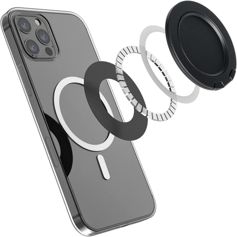 R Stand Phone Grip Magnetic Base for iPhone 12 13 14 Series, Compatible with MagSafe Cases, Removable Socket Grip Base