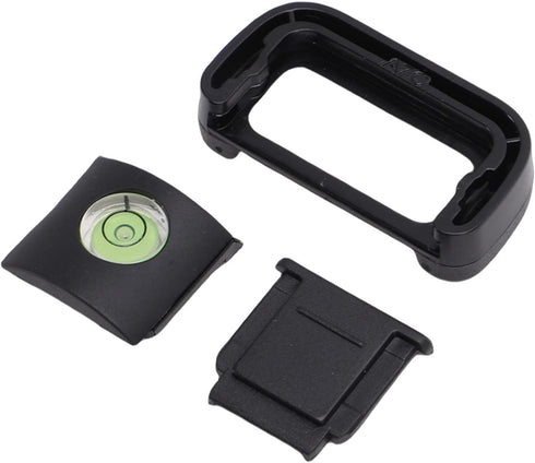 Camera Eyecup Viewfinder Eyepiece, Soft Silicone Eye Cup with Bubble Level and Hot Shoe Cover Protector for Mirrorless