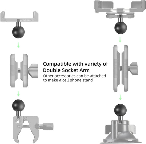 FANAUE Ball Adapter, Compatible with RAM Mounts B Size 1" Ball Components