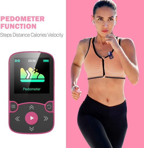 AGPTEK 64GB MP3 5.3 128GB Player with Clip, Bluetooth Lossless Sound with FM Radio, Voice Recorder for Sport Running