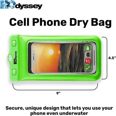 Waterproof Phone Case with Lanyard, Excellent Protection Floats in Water, Green