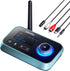 Bluetooth Transmitter Receiver, SOOMFON 3-in-1 Bluetooth 5.0 Audio Adapter for 2 Headphones, LCD Display, Optical AUX