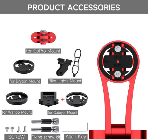 Out Front Adjustable Bicycle Mount, Bike for Garmin Extended Mountain Bike Computer, GPS Combo Accessories