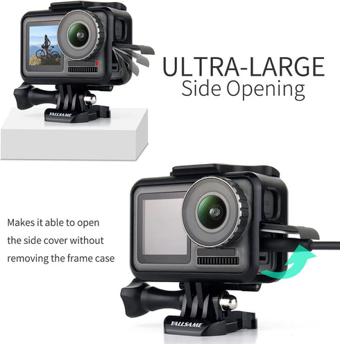 Frame Case for DJI Osmo Action Protective Skeleton Housing Kit with Cold Shoe Mount Photography Vlog Accessories for