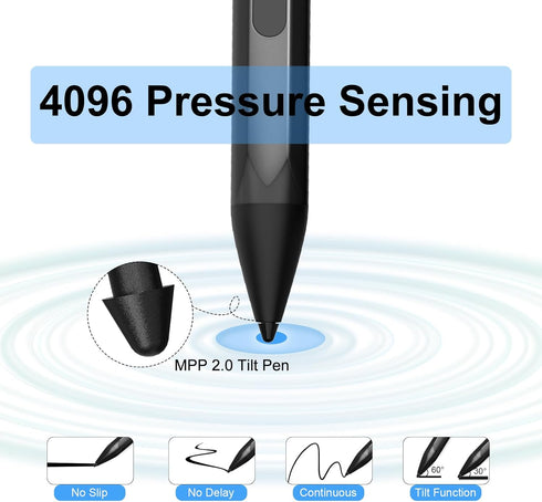 Stylus Pen for HP Envy X360, Pavilion X360, Specter X360, MPP 2.0 Tilt-Active Stylus with 4096 Levels of Pressure