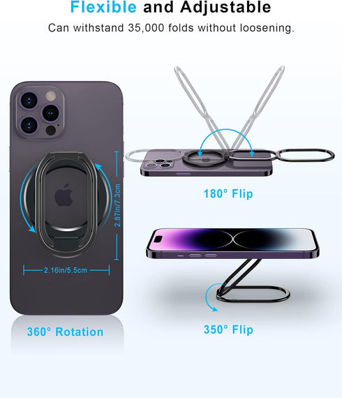 ?2024 Upgraded? Mag Safe Phone Ring Holder, Adjustable Magnetic Kickstand Compatible with iPhone 15 & 14 Series