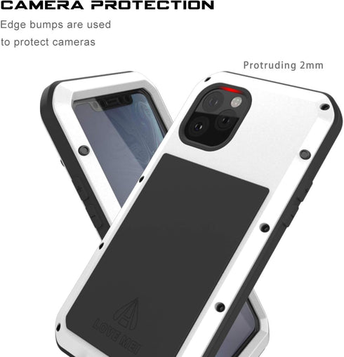 Bpowe Super Shockproof Case for iPhone 11 - Heavy Duty Sturdy Protector Cover, Gorilla Glass Armor (White)
