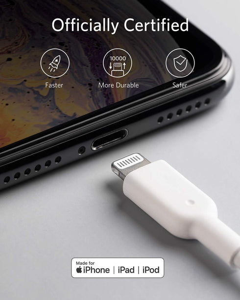 Anker Powerline II 3ft Lightning Cable, MFi Certified USB Charging/Sync for iPhone SE, 11, 11 Pro, iPad & More.