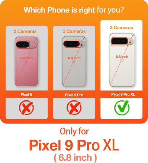 TORRAS Magnetic & Stand for Google Pixel 9 Pro XL Case Clear, Fit for MagSafe, 12FT Mil-Grade Drop Protection, Slim Fit