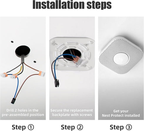 Mounting Plate Replacement for Google Nest Protect 1st Gen, Backplate for Nest Detector Models 05A & 05C