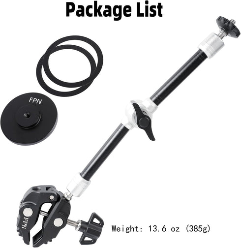 FPN Clamp&10 16 15 14 13 12 All-Metal Magnetic Phone Holder with Super Long Arm for Magsafe, Adjustable Rear View