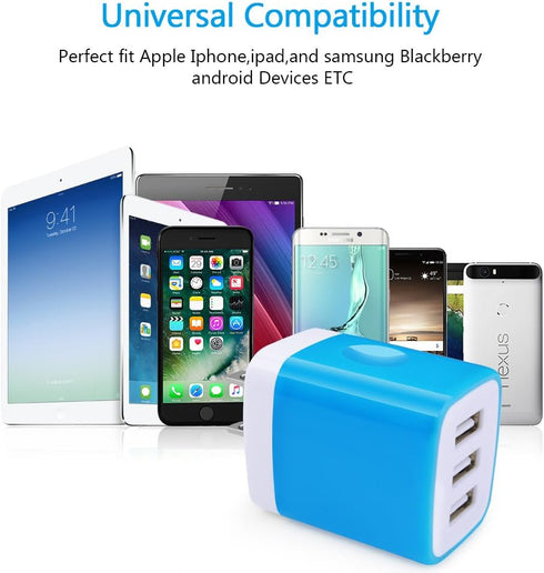 HOOTEK USB Charger Plug, 2Pack 3.1A Multi Port Wall Charge Adapter for iPhone 16e/16/15/14/13 Pro Max/12/XS/X iPad