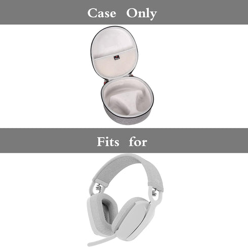 Mchoi Hard Carrying Case for Logitech Zone Vibe 100/125 Wireless Headphones, Waterproof Grey Travel Protective Case