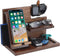 Wood Phone Docking Station, 5-in-1 Desktop Organizer for Phone, Watch, Keys, Glasses