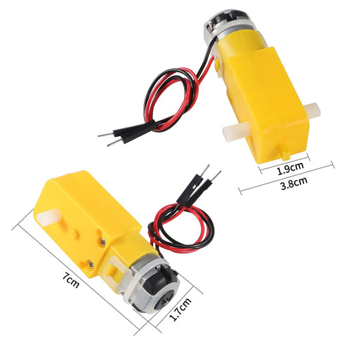 16PCS 3V-6V DC Electric Gear TT Motor DC Prewired Gear Motor Dual Shaft Intelligent Car Chassis for DIY Smart Car Robot