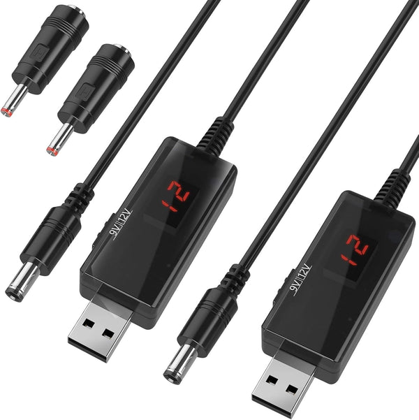 DROK USB to 9V Adapter, 5V to 12V Step Up Converter, USB to 12V DC Power Cable Voltage Regulator 1A