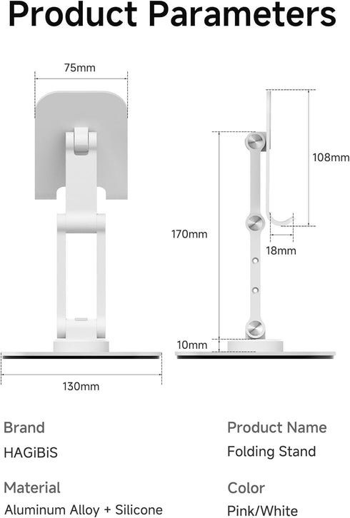 Hagibis 360 Switch2 17 16 15 Cell Phone Stand Adjustable Foldable Triaxial Desktop Phone Tablet Holder Rotation