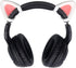 Cute Pink Cat Ears for HyperX Cloud/Cloud Stinger/Cloud Flight Headsets, Adjustable Attachment Straps, White & Pink