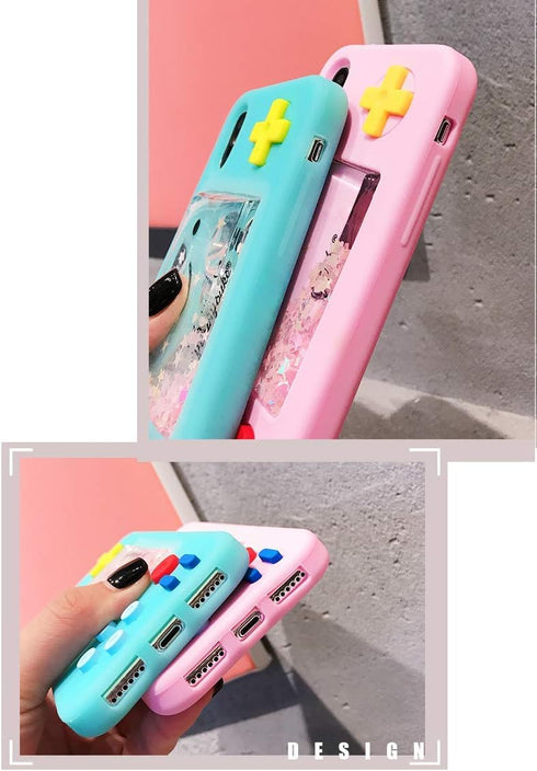 UnnFiko 3D Cartoon Game Case, Soft Rubber Protective Cover for iPhone XR, Creative Liquid Stars Design for Girls, Blue