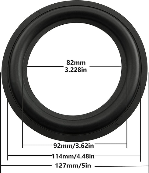Rubber Ring 2PCS 5 Inch Black Speaker Rubber Foam Edge Surround Rings Repair Kit
