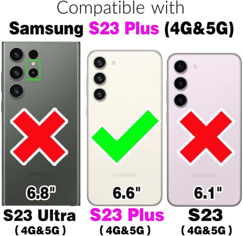 Asuwish Phone Case for Samsung Galaxy S23 Plus S23+ 5G with Screen Protector Bling Liquid Glitter Clear Hybrid Military Grade Protective Cell Cover S23plus 23S + S 23 23+ SM-S916U 6.6 inch Rose Gold