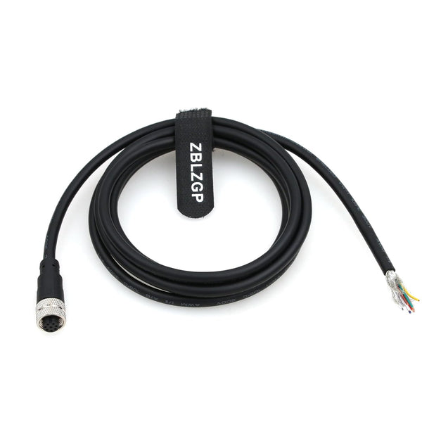 M12 A-Code 8 Pin Female Cable Sensor Industrial Aviation Connection Anti-Vibration for Actuator Devices 2M/6.6FT