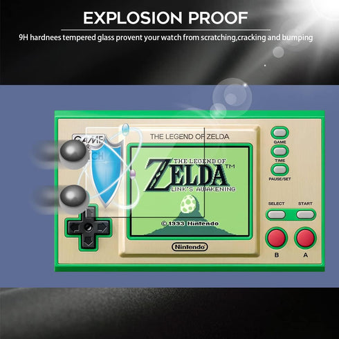 Orzero (4 Pack) Tempered Glass Screen Protector for GAME & Watch The Legend of Zelda/Super Mario Bros, Anti-Scratch