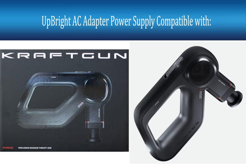 UpBright AC/DC Adapter Compatible with KraftGun Force Kraft Gun 3 Speeds Quiet Muscle Massage Gun Deep Tissue Percussion Therapy Vibrating Massager Power Supply Cord Cable PS Battery Charger Mains PSU