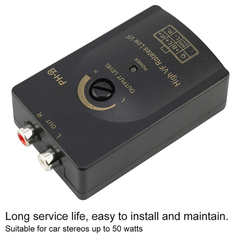 Speaker Level Converter, Auto Car Output Stereo Speaker High to Low Level Converter with Delay Function