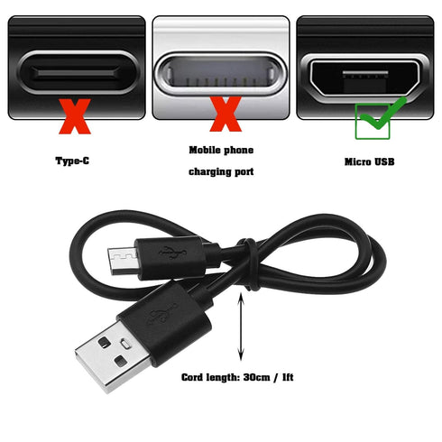 2Pcs USB-A to Micro-USB Charging Cord for Sony WH-H900N, Compatible with PS WHH900N WHCH700N