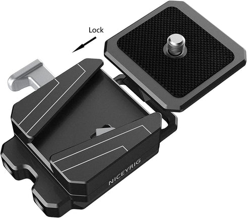 NICEYRIG Mini V-Lock Mount Baseplate for Arca Swiss Quick Release, DSLR Camera Tripod, Monopod