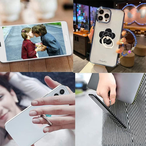 Fwaytech Cell Phone Ring Holder Flower, 360 Rotate Metal Finger Ring Socket Grip Kickstand for Smartphones, 4Pack