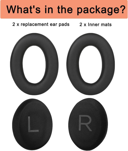 Replacement Ear Cups for Bose QC45 Headphones, QuietComfort 45 Ear Pads Cushion Parts in Black