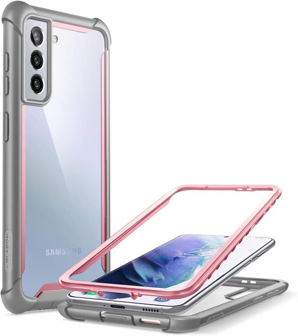 i-Blason Ares Series Case for Galaxy S21 Plus 5G, Rugged Clear Bumper Case Without Built-in Screen Protector (Pink)