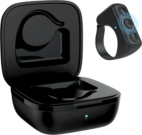 TIK Tok Bluetooth Remote Control Page Turner for iPhone, Android, Camera Remote Shutter, Bluetooth Ring, Black